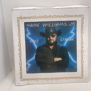 Vintage Hank Williams Jr. Wild streak Glass Carnival Prize Mirror 8”x8”